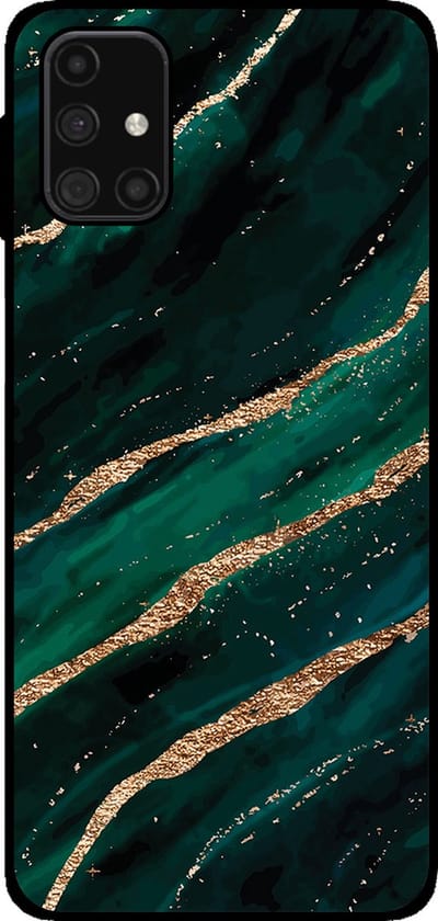 Smartphonica Telefoonhoesje Geschikt voor Samsung Galaxy M31s met marmer opdruk - TPU backcover case marble design - Groen Goud geschikt voor Samsung Galaxy M31s