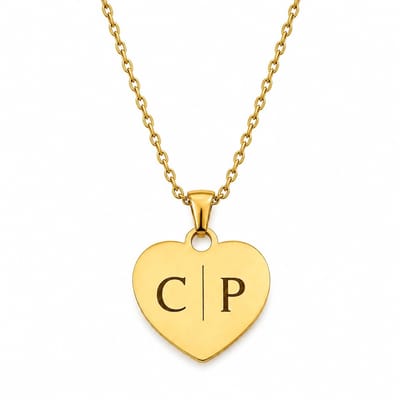 Hart Ketting met 1 Initiaal Goud