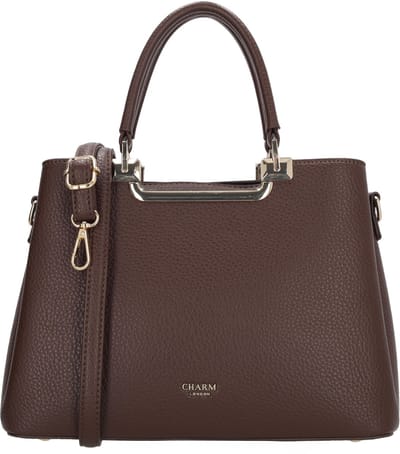 Charm London Lucca Handtas - Schoudertas - Schouderband - Dames - Crossbody - Donkerbruin