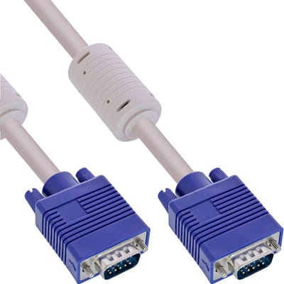 InLine® S-VGA kabel, 15-pins HD male / male, grijs, 0,3m