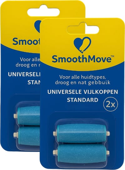 SmoothMove Standaard Navullingen Voetvijl – Rollers compatibel met Scholl Velvet Smooth – 2x2 stuks