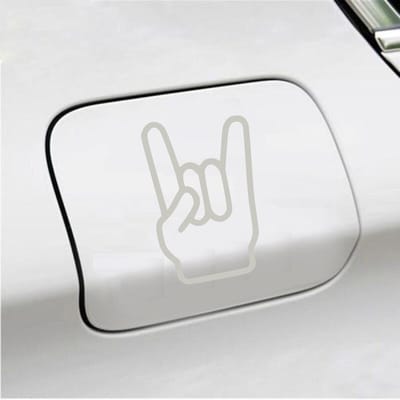 Bumpersticker - Rock N Roll - 13,5 X 8,9 - Zilver