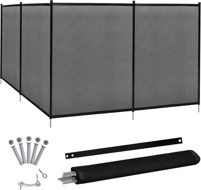 COSTWAY Zwembadhek voor verzonken zwembad, 360 x 125 cm, kinderveilig, zwembadbeschermingsomheining voor zwembad, tuin, complete set, vijverhek