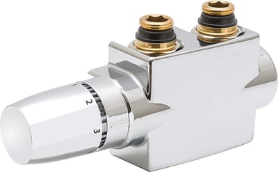 Schulte radiatorkraan - thermostaatkraan universeel haaks/recht - chroom - voor midden onderaansluiting - hartmaat 50 mm - incl. blenderingskap chroom