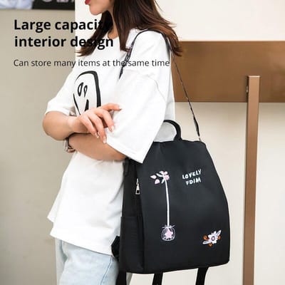 Waterdichte Oxford Dames Rugzak Mode Casual Borduurwerk Tas Designer Vrouwelijke Grote Capaciteit Reis Handtas Winkelen Knaps One size