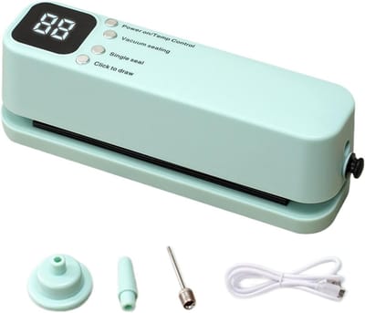 Draagbare draadloze vacuümafdichter, 1200mAh batterij, 10W/5V vermogen, compacte thermische afdichttool voor voedselbesparing, geschikt voor thuis en restaurantgebruik