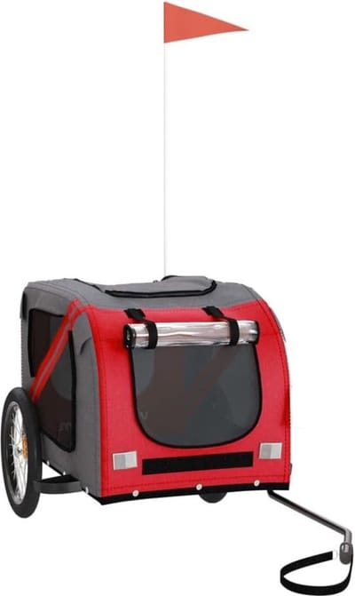 Thuys – Hondenfietskar – Opvouwaar – Fietskar voor Honden – Hondenbuggy – Extra Ruim – Gewatteerde Zijkanten – Rood
