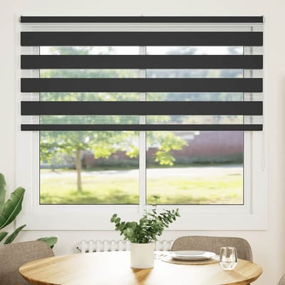 vidaXL - Zebra - rolgordijn - 165x150 - cm - stofbreedte - 160,9 - cm - zwart