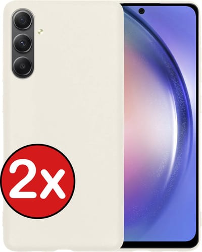 Hoesje - 2 Stuks - Geschikt voor Samsung Galaxy A54 - Sterk & Shockproof - Telefoonhoes - Back Cover - Case Siliconen - Telefoon Hoes - Wit