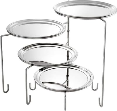 Eichholtz Etagere - inklapbare etagere 4-laags - nikkel - zware kwaliteit