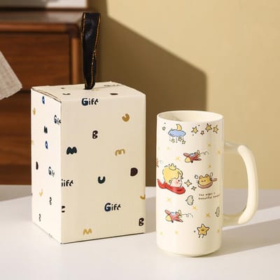 Tasse à eau en céramique Star Prince High Pretty Tasse à lait Souvenir de vacances Mug dessin animé Grande capacité Tasse à bière 401-500ml