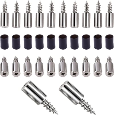 Set van 30 Plankdragers, Schroefstopper 7 mm, Ideaal voor Boekenkasten, Kasten en Meubels (Zwart)