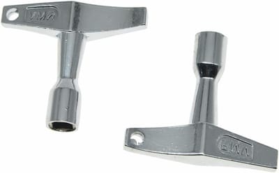 Set van 2 Vierkante Tuning Sleutels voor Drums - 5.5mm, Chroom, Perfect voor Muzikanten