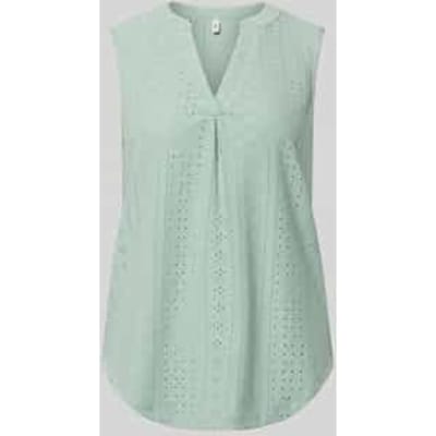 regular fit blousetop met ajourwerk model 'SANDRA'