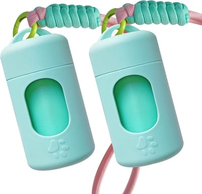 Famanu – Poepzakhouder met draagbare - kleurrijke omhangband - zachte hondenpoepzakjes - compatibel met alle hondenaccessoires