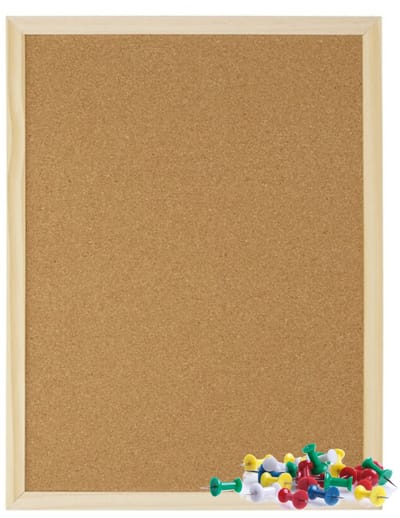 Gerimport Kantoor Prikbord - 40 x 30 cm - inclusief 25x punt punaises - Thuis / Keuken - Memobord