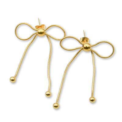 Marama - oorbellen strikje goud - damesoorbellen - oorstekers - stainless steel - gold plated - strikjes