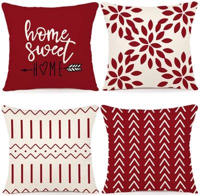 Dailygoods- Kussenhoezen Set van 4 - Linnen Kussenhoezen - Decoratieve Kussenhoezen - Kussenhoezen voor Sofa - Kussenhoezen 40x40cm - Geschikt voor Tuin en Bed - Kussensloop
