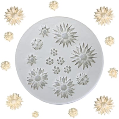 Dailygoods- Bloemenkoekvorm - Siliconen Mal - Madeliefjesvorm - Taartdecoratie - Snoepvorm - Duurzaam Materiaal - 8 x 8 x 1,2 cm