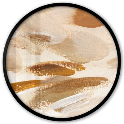 Poster in lijst Rond - Fotolijst 40x40 cm - Posters - Verf - Schilderen - Bruin - Ronde posterlijst zwart - Decoratie - Wanddecoratie woonkamer - Muurdecoratie slaapkamer