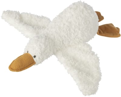 J-Line knuffelbeer Eend Slapend - polyester - wit/geel