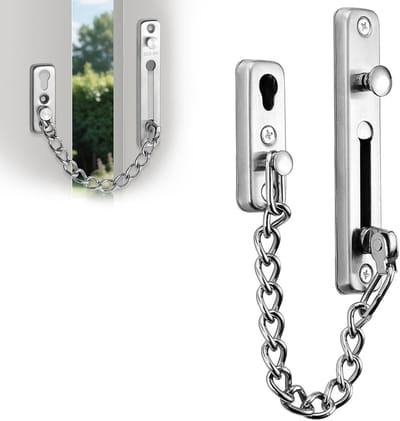 Deurkettingen - Deurketting slot - Uitgevoerd beveiliging kettingslot - Deurketting - Deurbeveiliging - Zilverkleurig - Antidiefstaldrukgrendel - Deurkettingsloten met veiligheidsveer - voor Thuis en Hotel thuisbeveiliging