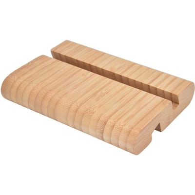 Draagbare Telefoonstandaard Mobiele Telefoon Ondersteuning Houder Bamboe Desktop Tablet Standaard voor Slaapkamer beige