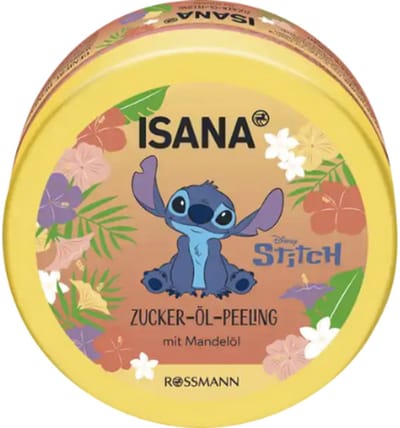 ISANA Suiker-olie-peeling - Disney Stitch | 1x 230g - Met Amandelolie en Zomerse geur