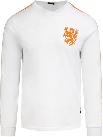 Cruyff - Nederland Retro Uitshirt WK 1974 + Nummer 14 (Lange Mouwen) - L