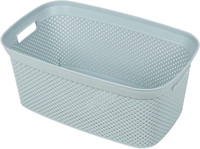 Wasmand Met Deksel - Kleding Bak - Kleding Opbergen - Ventilatie Gaten - 35 Liter Capaciteit - Turkoois