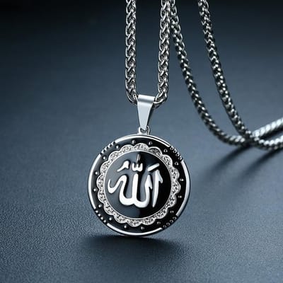 Vintage Islamitische Orde van Allah Hanger Kettingen voor Mannen Vrouwen Punk Stijl Casual Sport Sieraden Cadeau zilver