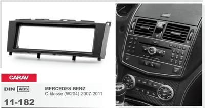 1-DIN MERCEDES-BENZ C-klasse (W204) 2007-2011 afdeklijst / installatiekit Audiovolt 11-182