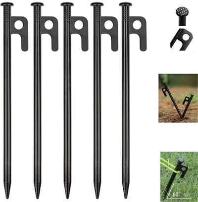 5 stuks Tent haringen extra stevig - Tentharingen 20cm Metaal - Haringen Tent Kamperen en Survival - Grondpennen Aluminium - Kampeer spullen - Outdoor kwaliteit - Camping