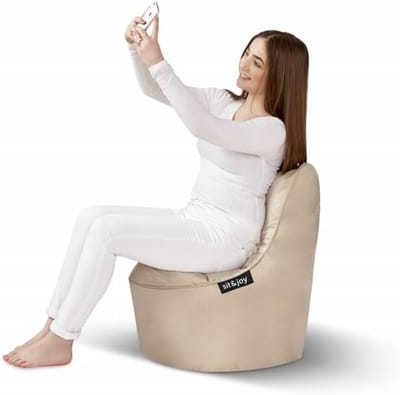Zitzak - Zitkussen Beanbag - Ontspannen Zitten - Kindvriendelijk Ontwerp - 55x63cm - Beige