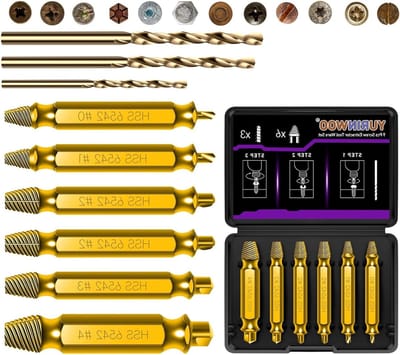 Schroevendraaierset - Gereedschapset - Schroeven Verwijderen - Titanium Coating - 9 Delig - Goud