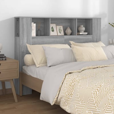 vidaXL - Hoofdbordkast - 140x18,5x104,5 - cm - grijs - sonoma - eikenkleurig