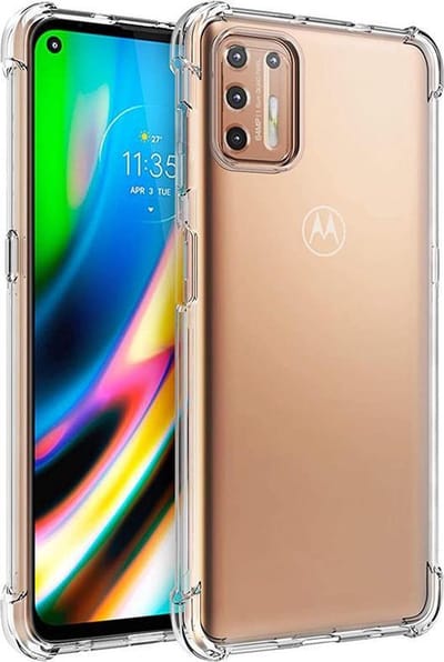 Hoesje Geschikt voor: Motorola Moto G9 Plus - Anti Shock Silicone Bumper - Transparant