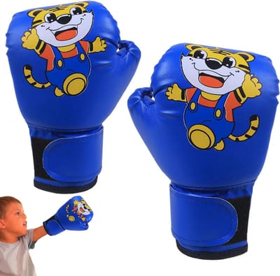 Kinder Bokshandschoenen - Vechtsport handschoenen - Sport Training - Ergonomisch Ontwerp - 3-12 Jaar - Blauw