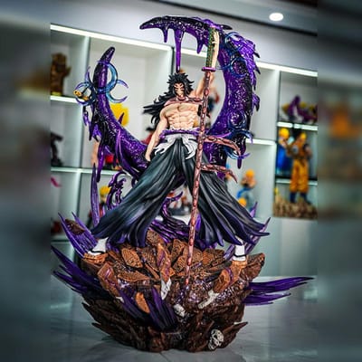 Heet Verkocht 45cm Demon Slayer Anime Figuur Kokushibo Figuren Pvc Standbeeld Kamer Ornament Collectie Model Cadeaus Speelgoed Voor Jongens black