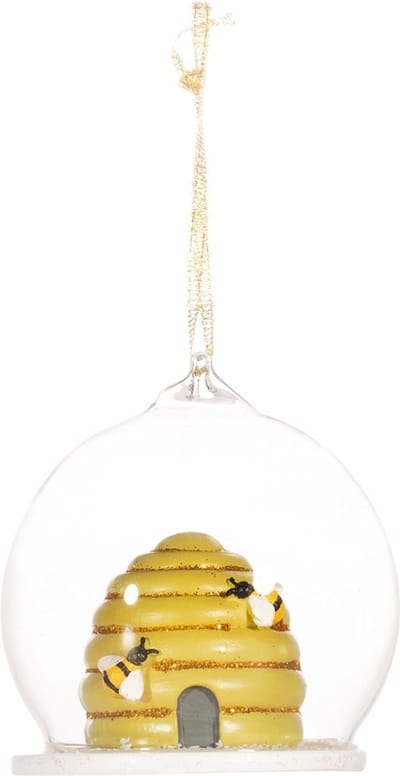 Bijenkorf in houder kerstbal - Sass & Belle