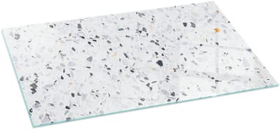 Tulup Kachel Vloerplaat - Steenpatroon met deeltjes Plaat Voor Onder Houtkachel - 140 cm x 70 cm - Wit Vloerplaat Openhaard - Rechthoek Kachel Vloerplaat - Vloerplaat Voor Houtkachel - Onderplaat Kachel - Vloerplaat Voor Kachel