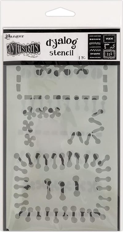 Dylusions Dyalog Stencil - Stitch it
