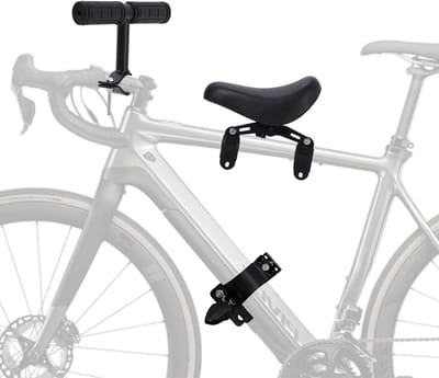 Fiets kinderzitje - Voorzitje peuter - Samen fietsen - Afneembaar met stuur - Tot 22 kg - Zwart