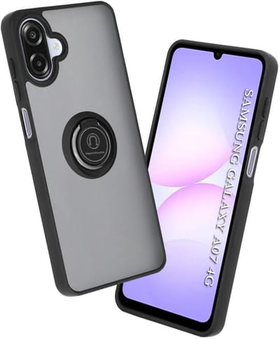 Hoesje geschikt voor Samsung Galaxy A07 4G - Techsuit Glinth Back Cover met ring en magneet - Zwart