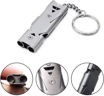CHPN - Noodfluitje - Noodfluit - Fluit - Hoge Decibel RVS - Outdoor - Noodsituatie - Survival Fluitje - Sleutelhanger voor Camping/Hiking - Noodsituatie