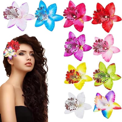 Inovra Plus - Kleurrijke Haarspelden met Thaise Orchidee Motief voor Bruiloft en Bruidsmeisjes - Set van 10 Stuks