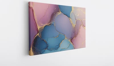 Saammp Canvas Schilderij - Kleurrijk marmer - Dynamisch - Abstract kunstwerk - 30x20 - Foto op canvas - Wanddecoratie - Muurdecoratie Woonkamer - Slaapkamer decoratie - Canvas Print