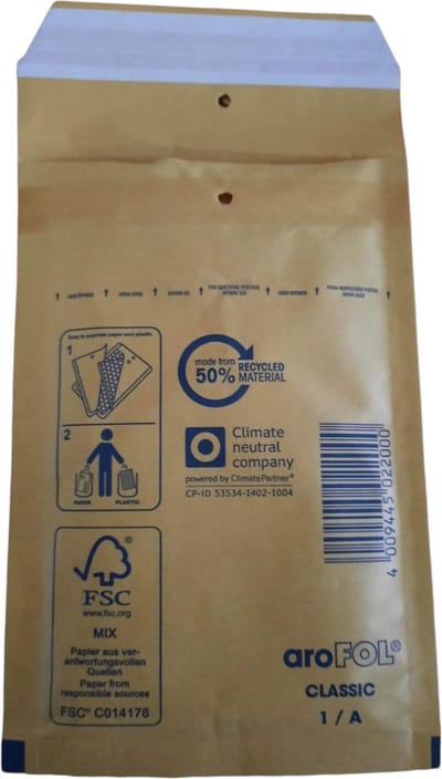100 Stuks bruine luchtkussenenveloppen -Formaat A/11 - 16.5 x 10 CM