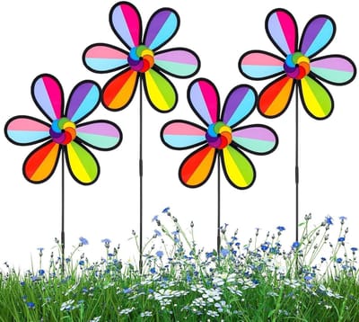 Windmolens Tuin - Tuin decoratie - Buiten versieren - Weerbestendig ontwerp - Set van 4 - Kleurrijk