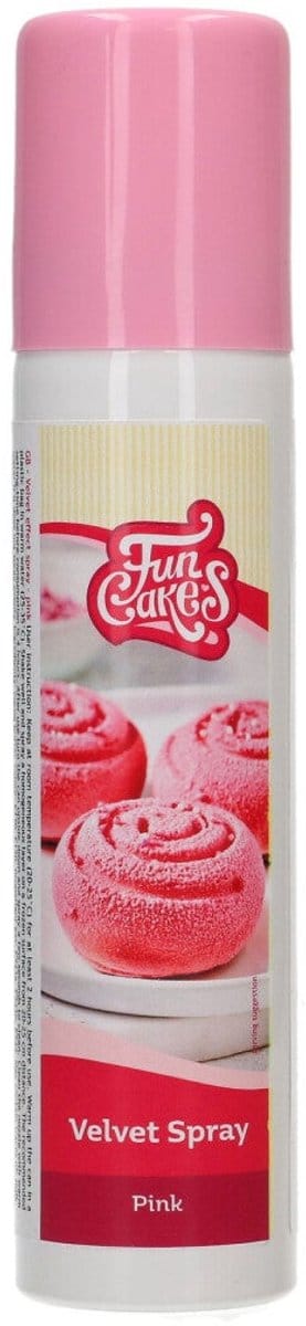 FunCakes Velvet Spray - Roze - 100ml - Voedingskleurstof - Taartdecoratie